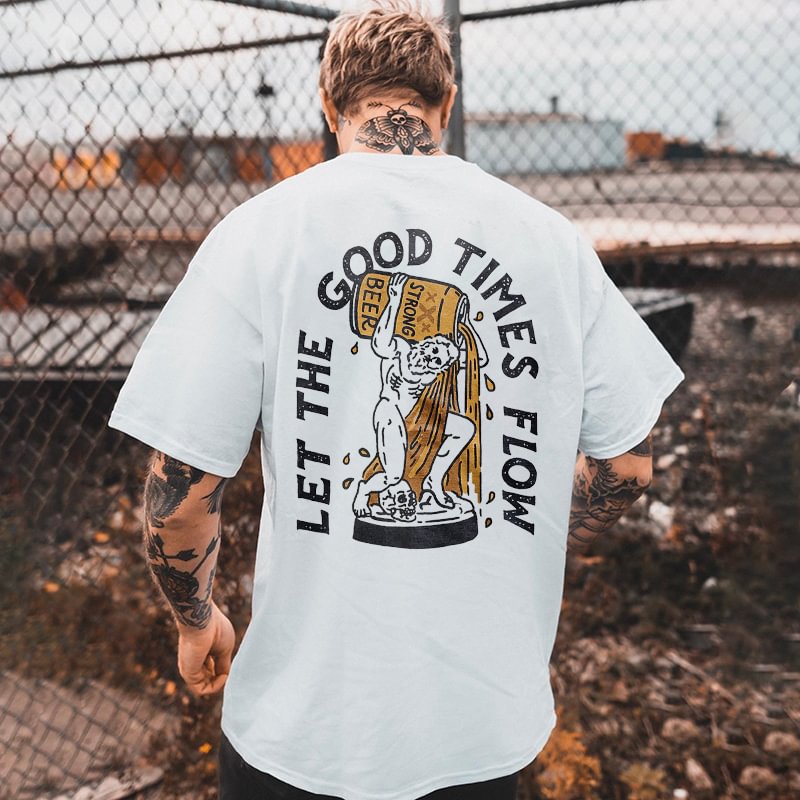 Let The Times Flow Sculpture Skull Graphic Mens Tees -  UPRANDY