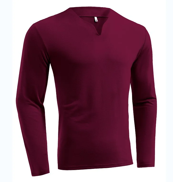 Uveng Uveng New Hot Fitness Plus-Size Sports T-Shirt Men's Elastic Comfortable Long-Sleeved Autumn V-Neck