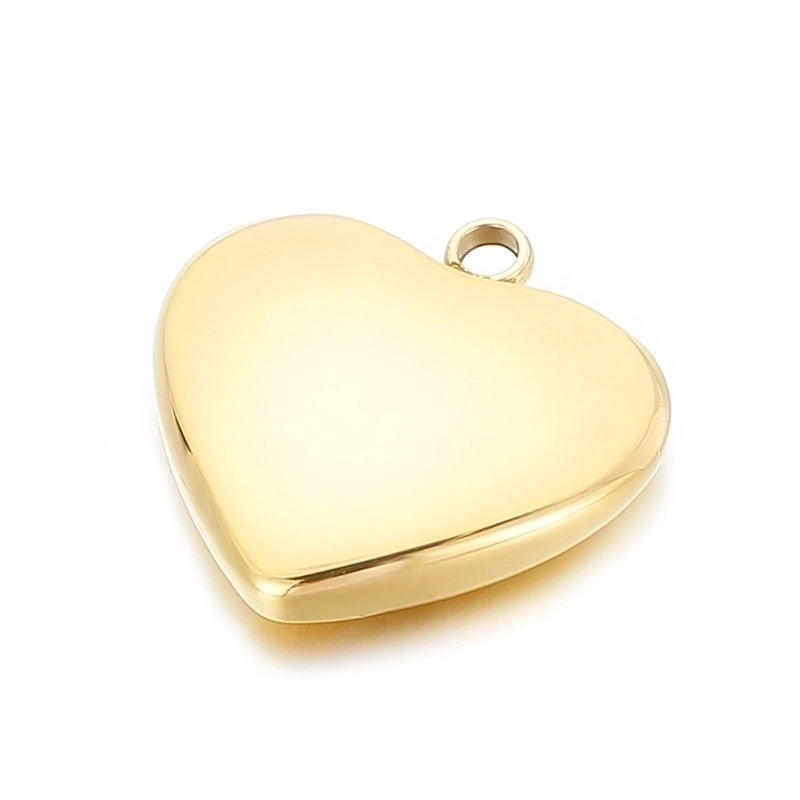 1 Piece Stainless Steel 18K Gold Plated Heart Shape