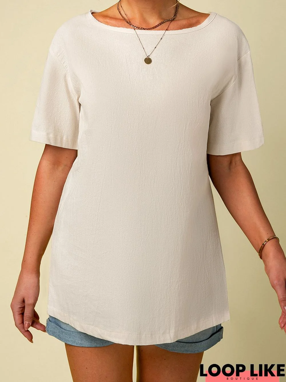 Short Sleeve Cotton-Blend T-shirt