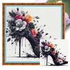 Black and Red High Heels Full Stamped Cross Stitch 11CT 3-Strand 40x40cm