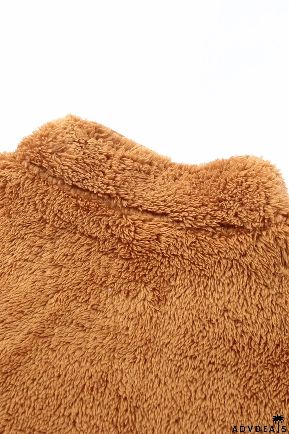 Zip Up Sherpa Coat With Pocket