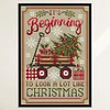 (US Only)Xmas Trailer Printed Cross Stitch Kit 40x55cm DIY 11CT Thread Art Needlework