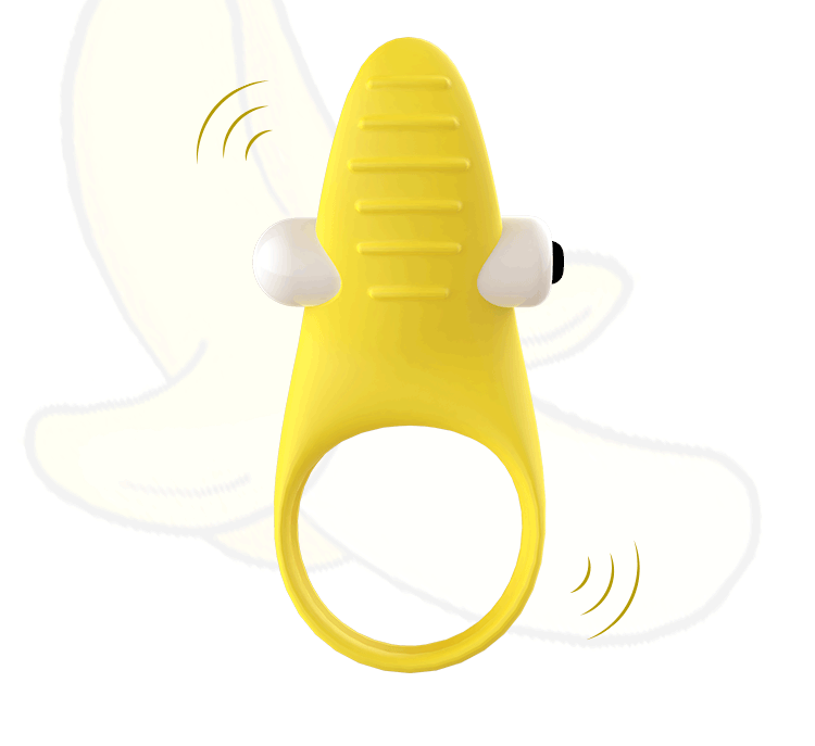 Banana Skin Vibrating Cock Ring Sex Toy For Couples - Rose Toy