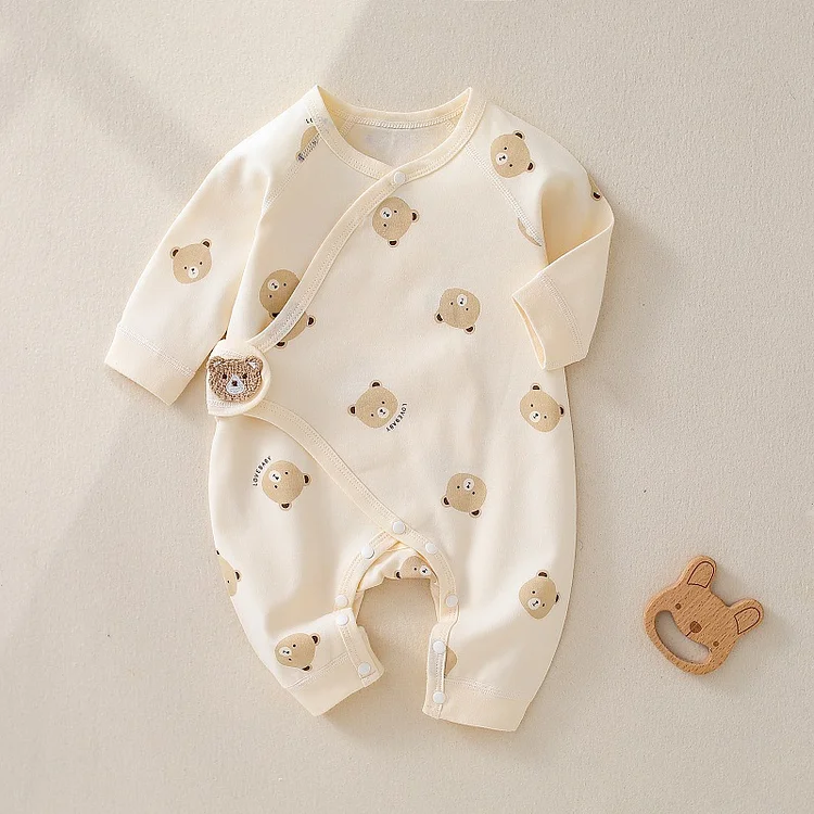 New Born Baby Onepiece Organic Cotton Bear Sleepsuit