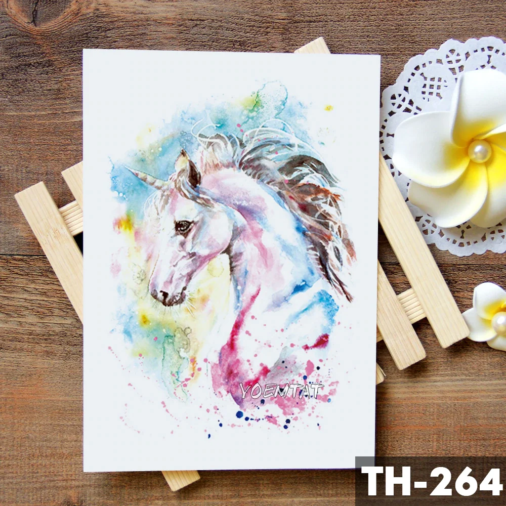 Sdrawing Geometric Rose Fox Wolf Waterproof Temporary Tattoo Sticker Swan Elk Animals Flash Tattoos Body Art Fake tatoo