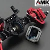 AMK SCX10 Aluminum Alloy Front Rear Portal Axles Complete for 1/10 RC Crawler Cars Axial SCX10 I II RGT 86100 Upgrades (Black)