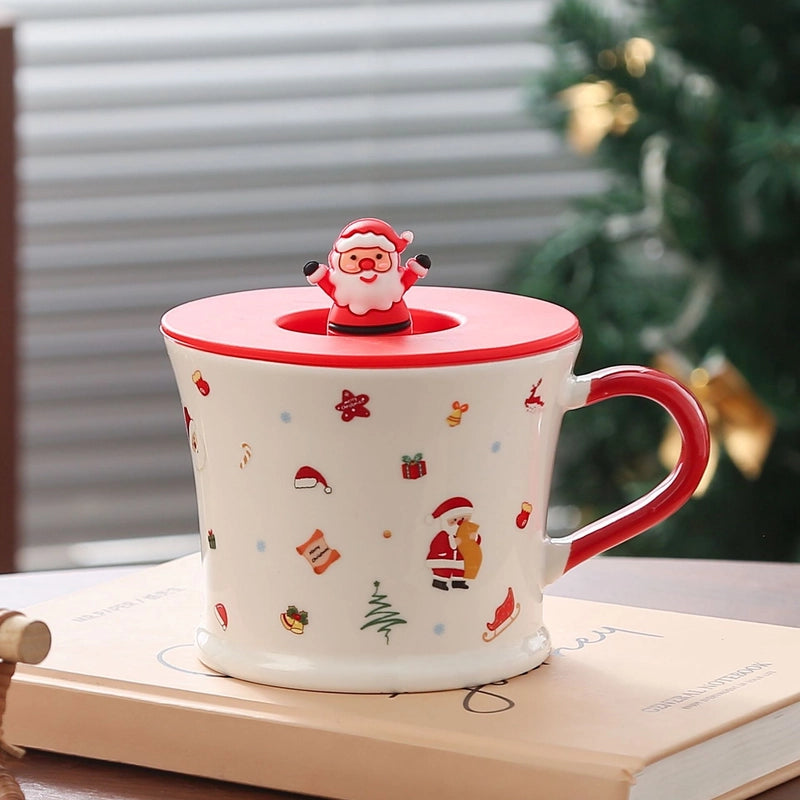 Christmas Cute Christmas Tree Santa Claus Ceramics Mug 1 Piece