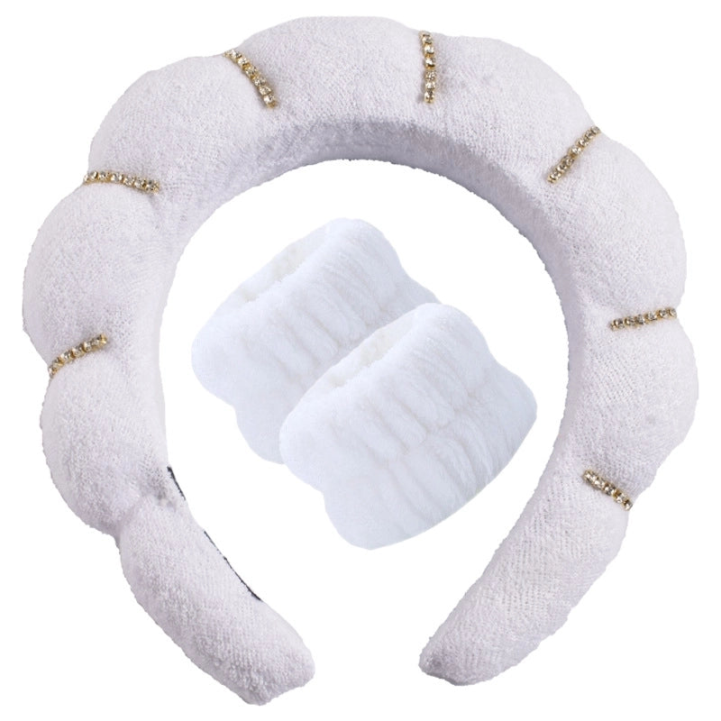 Minimalist Women’s Color Block Towel Velvet Spa Headband