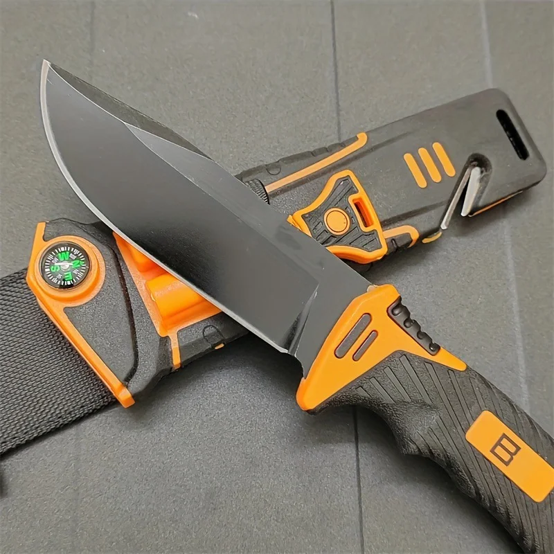 Outdoor straight knife portable survival knife self-defense camping tactical survival knife multi-function tool