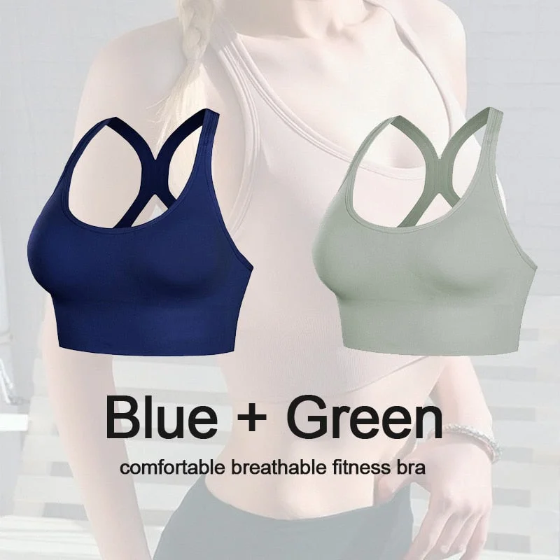1/2PCS Women Bra Sexy Push Up Bras Fitness Seamless Bralette Female Brassiere Tank Tops Gather Shockproof Pad Underwear Lingerie
