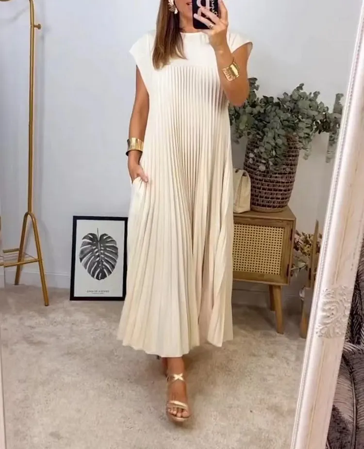 LEONOR SLEEVELESS PLEATED DRESS main image 0