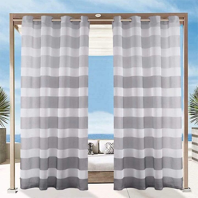 Outdoor Gray Sheer Curtains Waterproof Gradient Voile for Patio 1Pcs-ChouChouHome