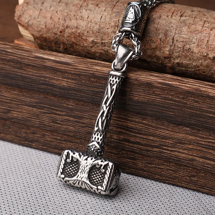 Coutureaura Mjolnir With Valknut Yggdrasil Necklace