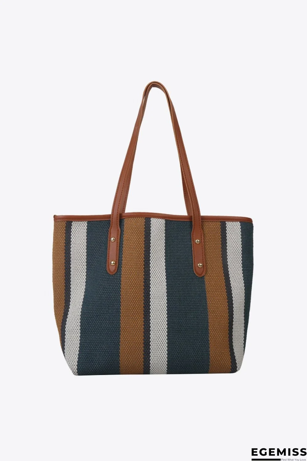 Striped Straw Tote Bag | EGEMISS