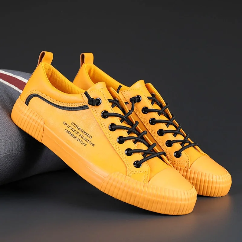 New Arrivals All-match Men Leather Casual Shoes Fashion Quality Comfort Male Footwear Soft Breathable Low Shoes Slip Resistant