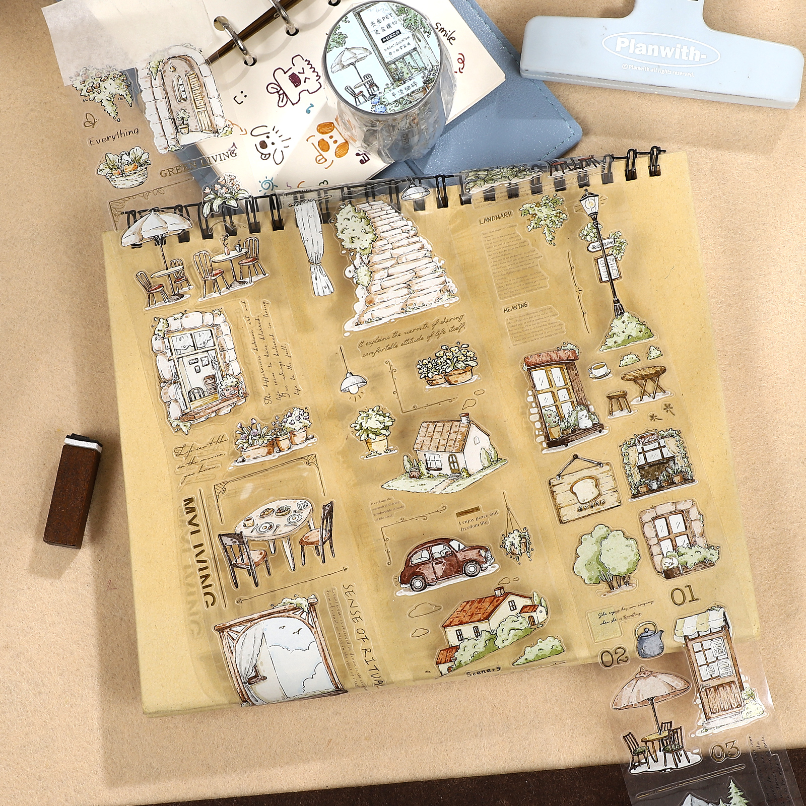 PET 테이프 - 55mm*6m 빈티지 스타일 실내 화분 창문용