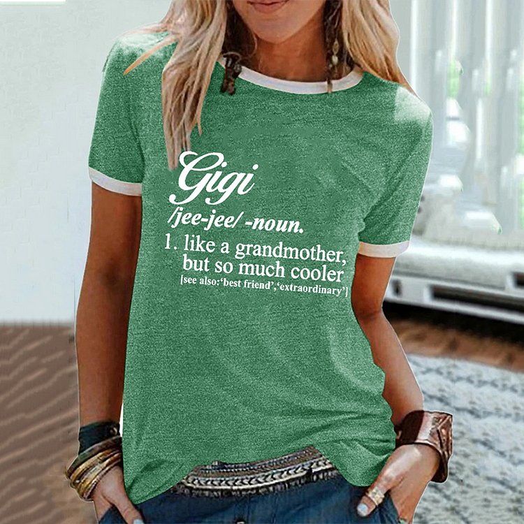 Comstylish Funny Gigi Like A Grandmother But So Much Cooler Simple Regular Fit T-Shirt
