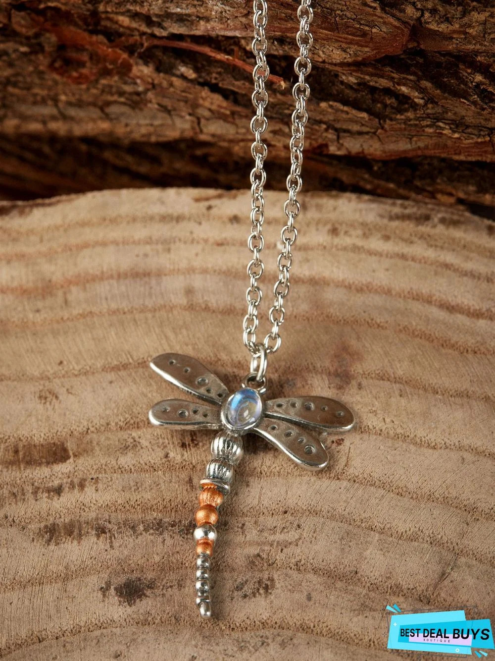 Ethnic Vintage Silver Dragonfly Turquoise Long Necklace Sweater Chain Jewelry