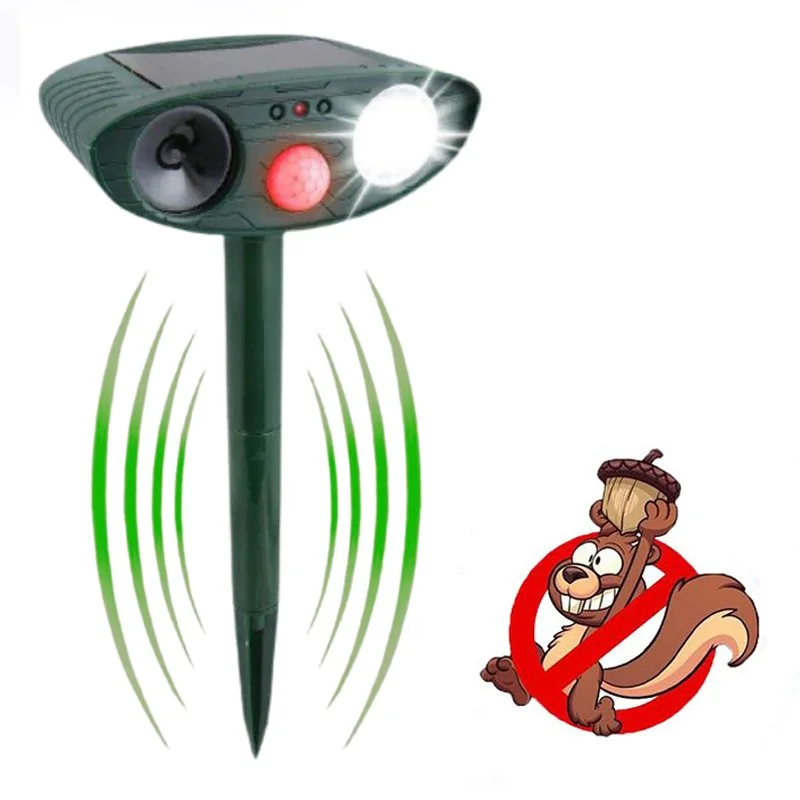 Solar Powered Ultrasonic Squirrel Repellent Get Rid of Squirrel in 48