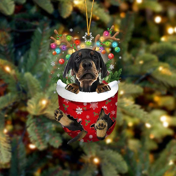 Dobermann 3 In Snow Pocket Christmas Ornament.