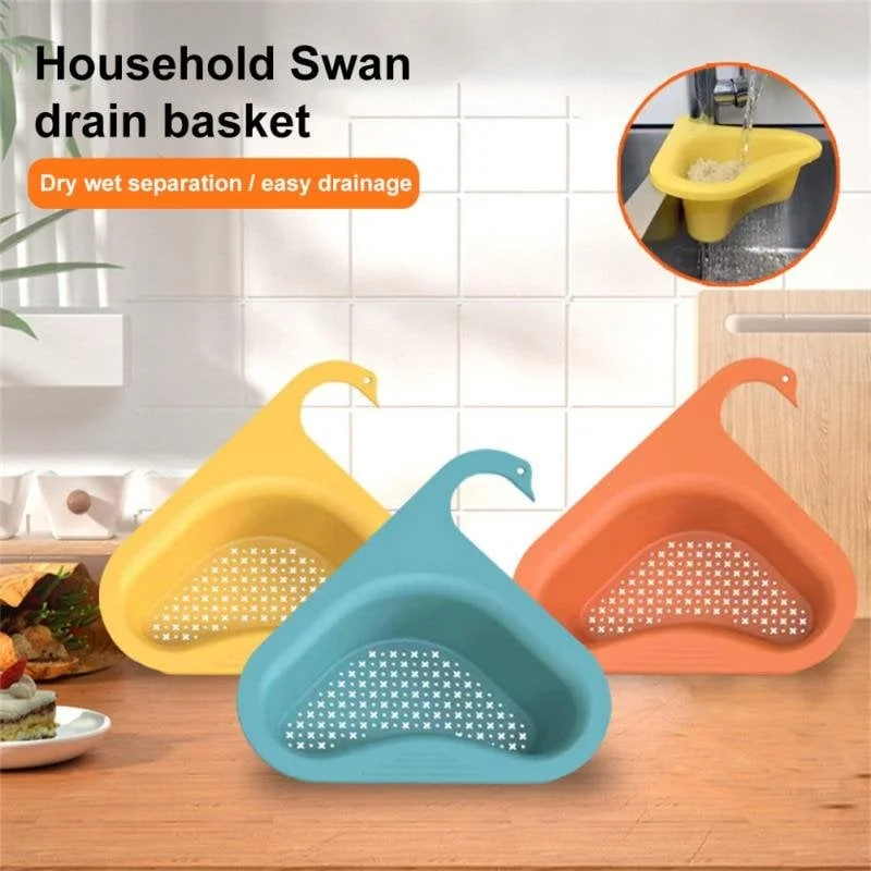 Musedesire (2PCS) Kitchen Sink Drain Basket Swan Drain Rack
