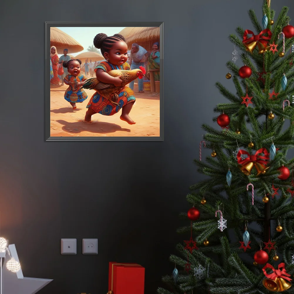 Diamond Painting - Full Round Drill - Black Child(Canvas|40*40cm)