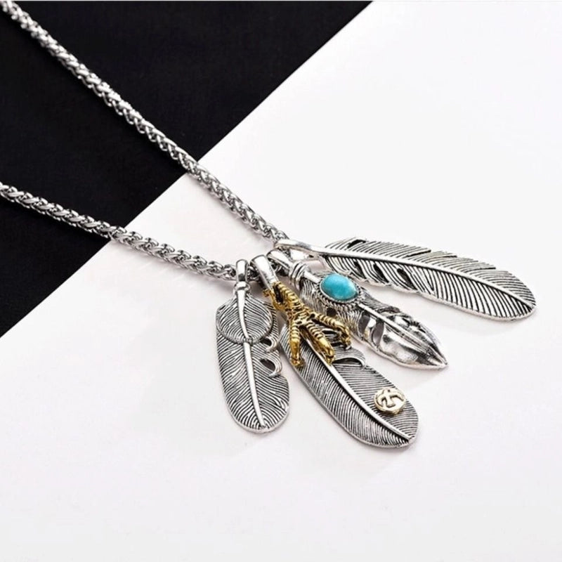 Hip-Hop Vintage Style Animal Letter Alloy Titanium Steel Plating Men’s Pendant Necklace Men Pendant Necklaces