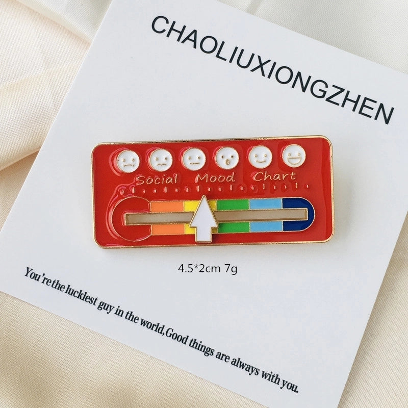 Mood Conversion Brooch Personality Slidable Social Power Expression Metal Badge Women’s Jewelry Accessories Pin