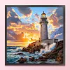 Lighthouse Full 11CT 3 Strands DIY Counted Cross Stitch Kits for Beginners Adults Gift Home Wall Decor Embroidery Needlepoint Starter Kits 40x40cm