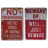 2PCS Warning - Metal Tin Signs Set(8*12Inch/12*16Inch)