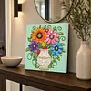 Framed White Vase -  DIY Button Art Painting Kit for Creativity DIY Pearl Dot Crafts for Gift Home Wall Decor 30*30CM