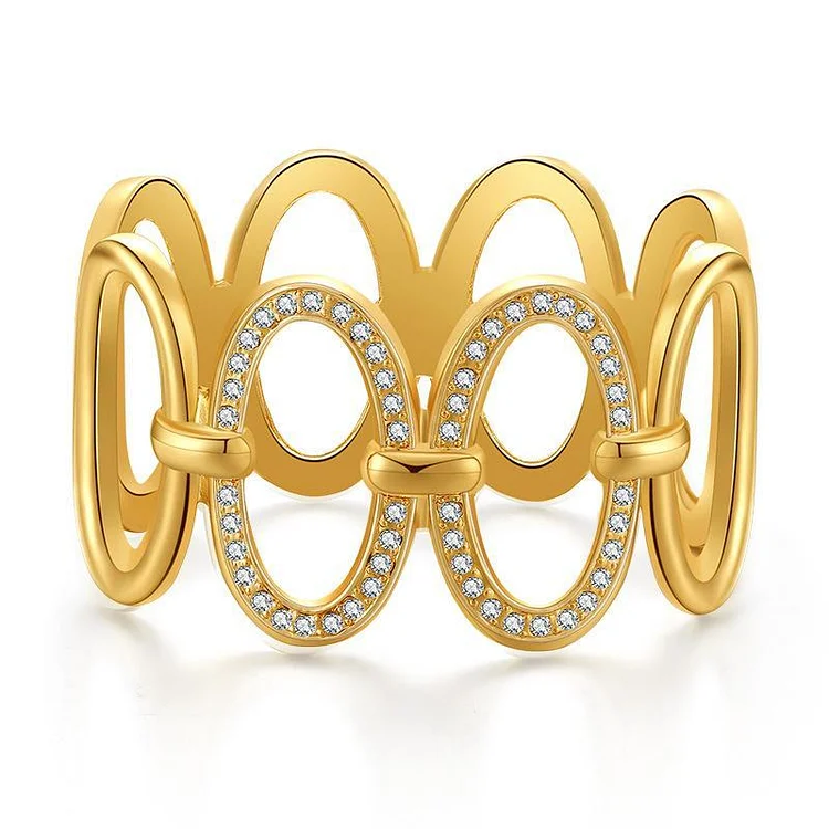 Elegant Gold Plated Oval Chain Bracelets