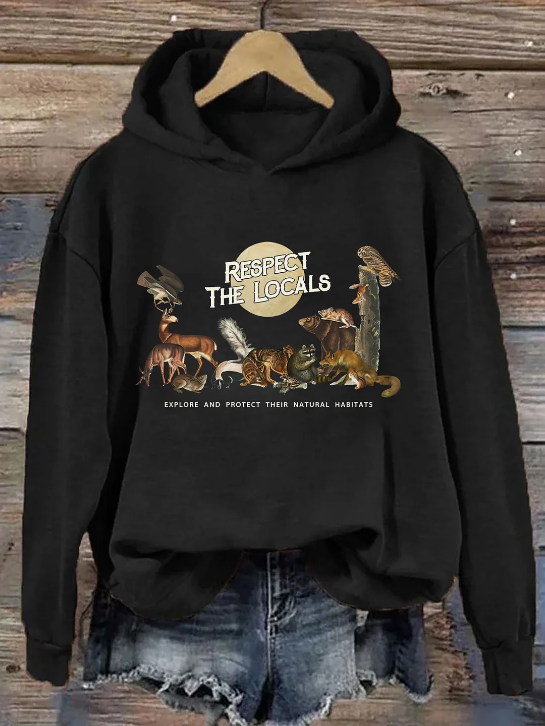 Respect The Locals Woodland Animals Hoodie