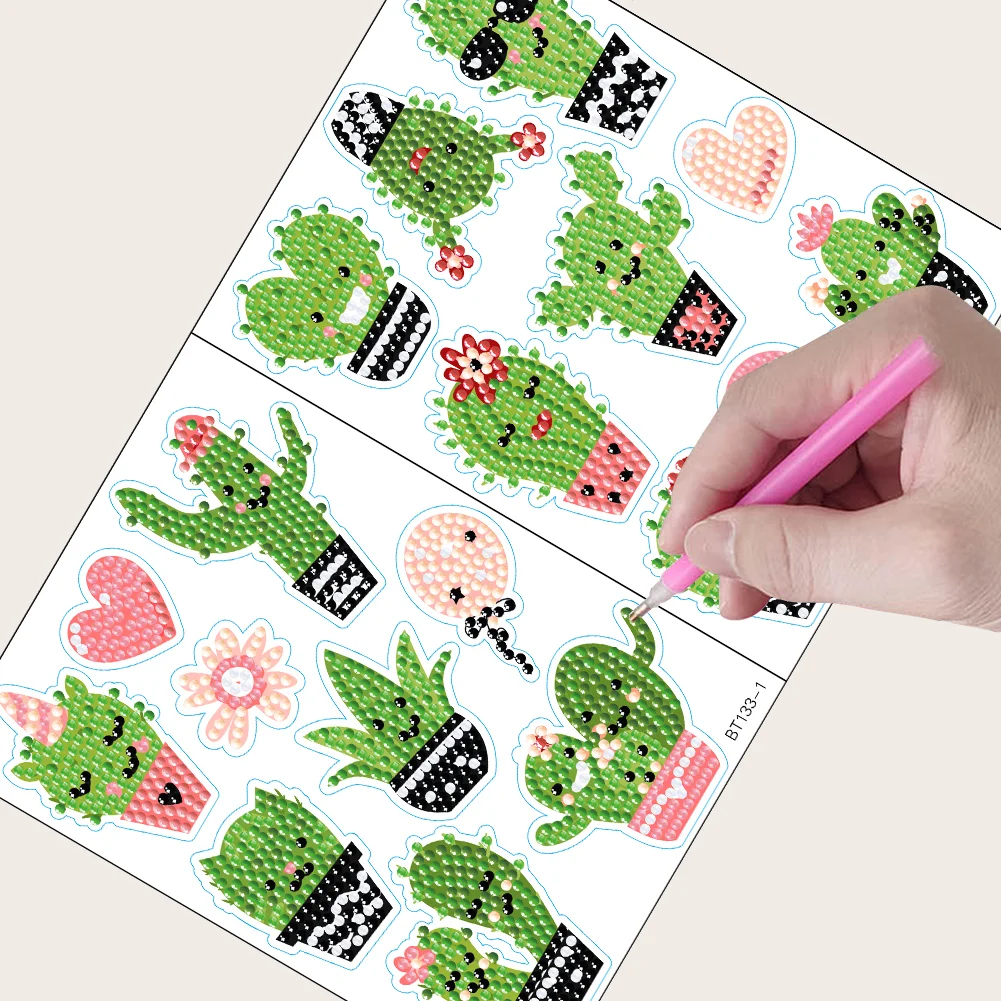 2pcs Diamonds Art Mosaic Stickers Paint by Numbers DIY Home Decor