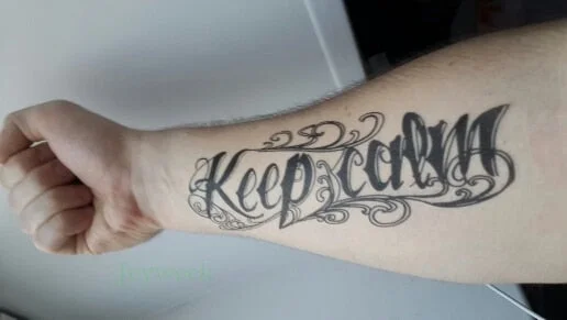 Waterproof Temporary tattoo sticker keep calm English letters words tatto stickers flash tatoo fake tattoos for men women