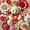 Diamond Painting -DIY Full Round Drill Rose Love Bear
