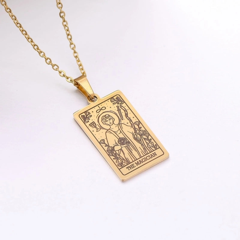 Minimalist Human Tarot 304 Stainless Steel Plating Pendant Necklace