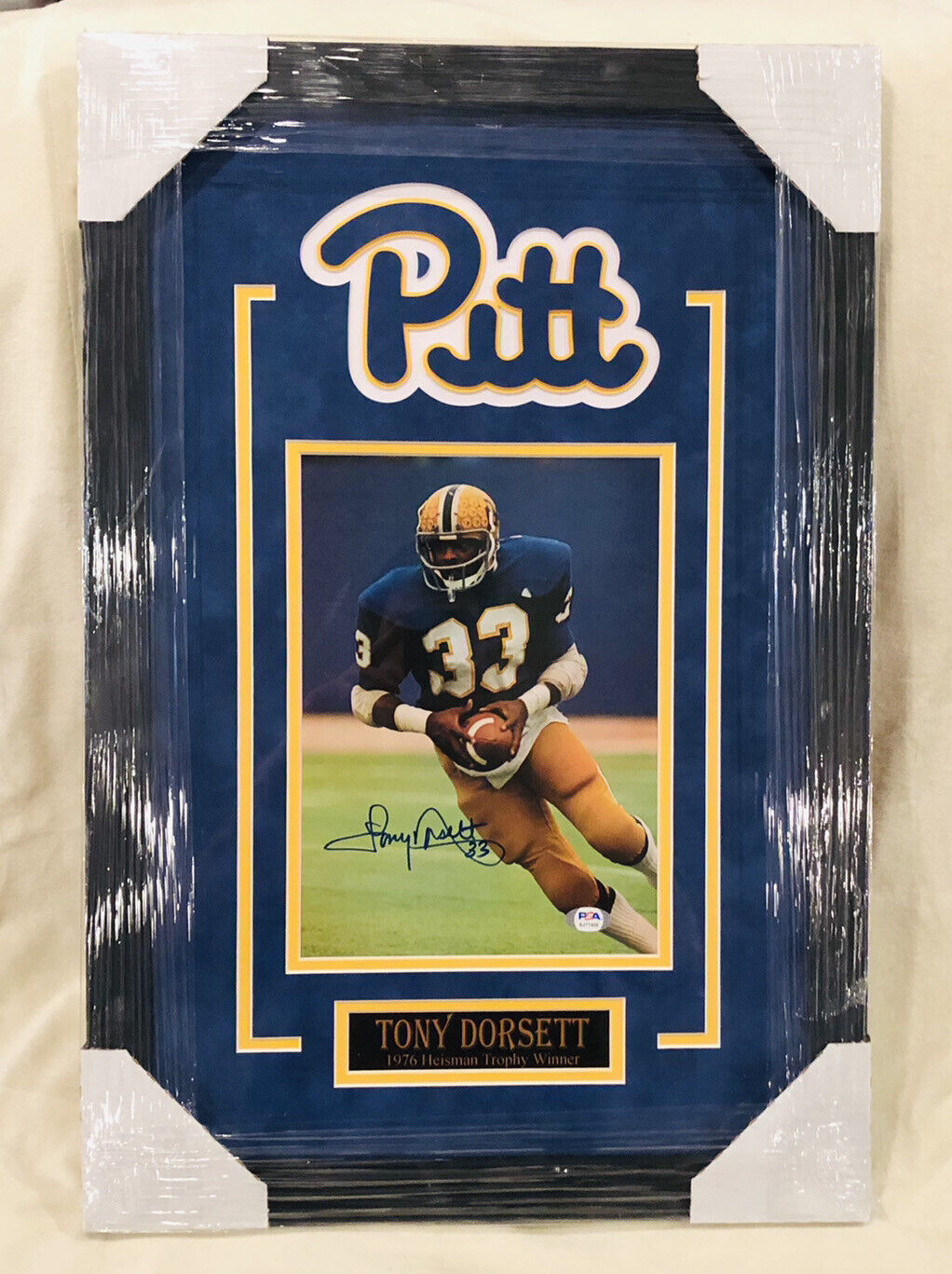 Tony Dorsett Signed Photo Poster painting Pitt Panthers HOF PSA Certified Professionally Framed