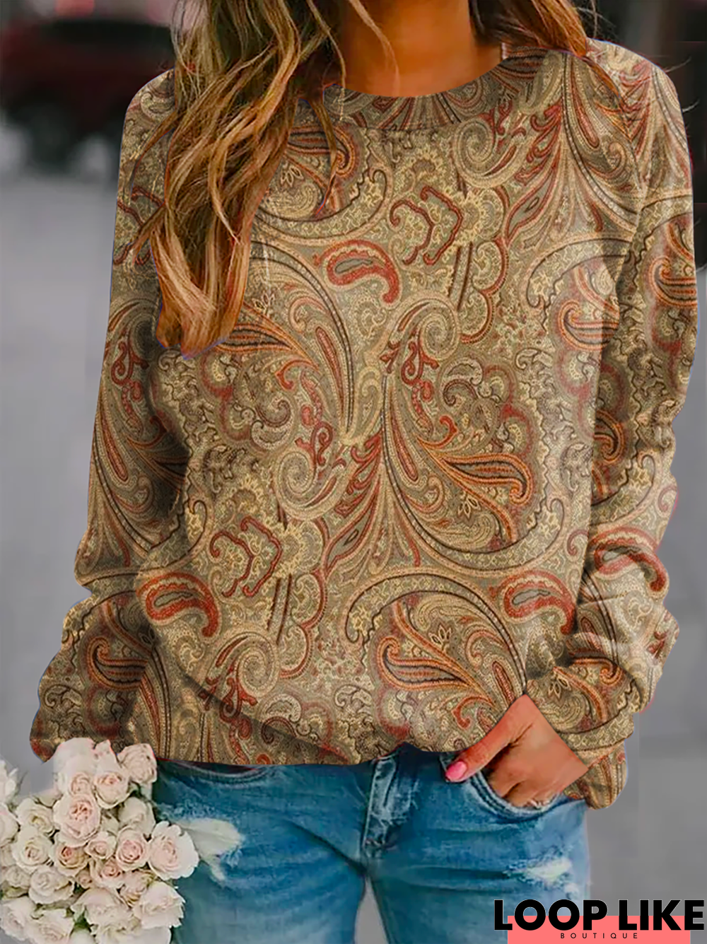 Paisley Long Sleeve Sweatshirt