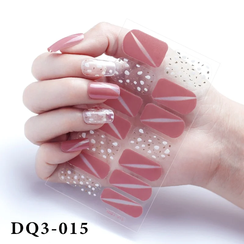 Churchf Nail Stickers Fashion Design Nail Polish Stickers Full Cover Nail Decorations for Manicure Self Adhesive Decals for Nails-Nail Inspo