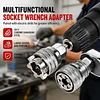 10mm-19mm Adjustable Universal Socket Wrench 3/8Inch Adapter Multi-Function Maintenance Socket Multi-Purpose Hexagonal Socket Ratchet Wrench for Torque Wrench & Power Drill