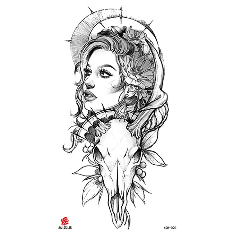 Waterproof Temporary Tattoo Sticker Chest Black Flash Tattoos Wolf Tiger Dragons Sexy Flower Body Art Arm Fake Tatoo Women Men