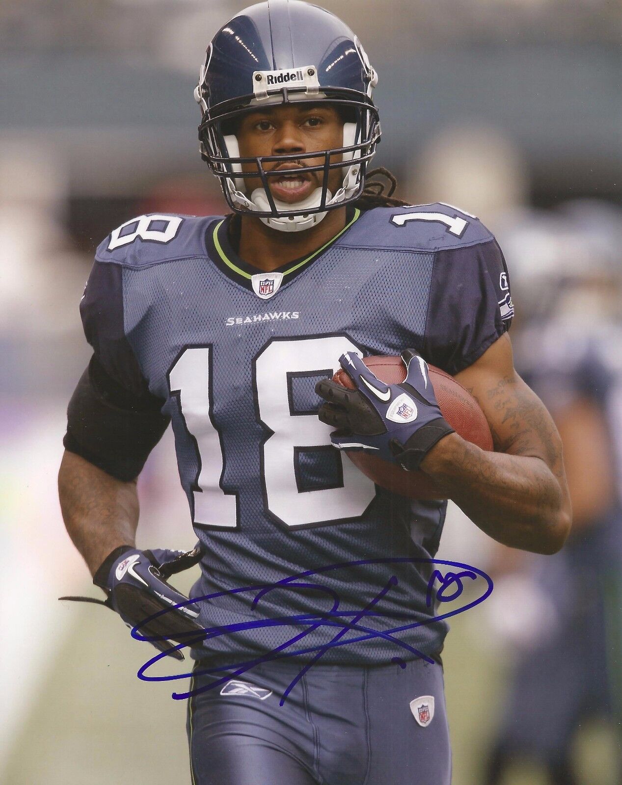 SIDNEY RICE SIGNED SEATTLE SEAHAWKS 8x10 Photo Poster painting #2 with PROOF