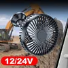 USB Single Head Car Fan 12V/24V with Suction Cup Windshield Desk Fan Auto Cooler