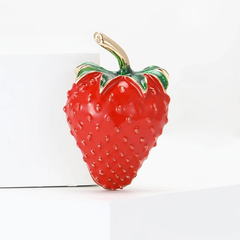Casual Elegant Cute Pin Strawberry Alloy Enamel Women’s Brooches