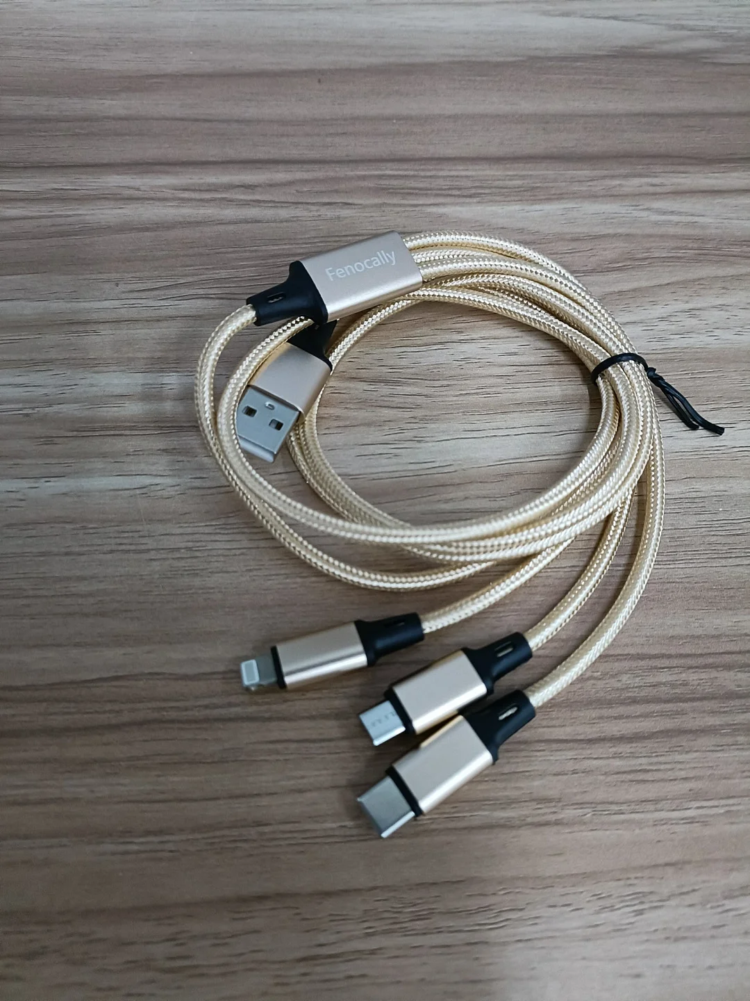 Fenocally Data Cables 3-IN-1 USB Charging Cable Multi-Wire Type-C Micro USB Connector