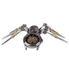 Steampunk DIY Assemble 3D Metal Mechanical Spider Model with Clock Assemble Insect Model Handmade Crafts Desktop Decorations