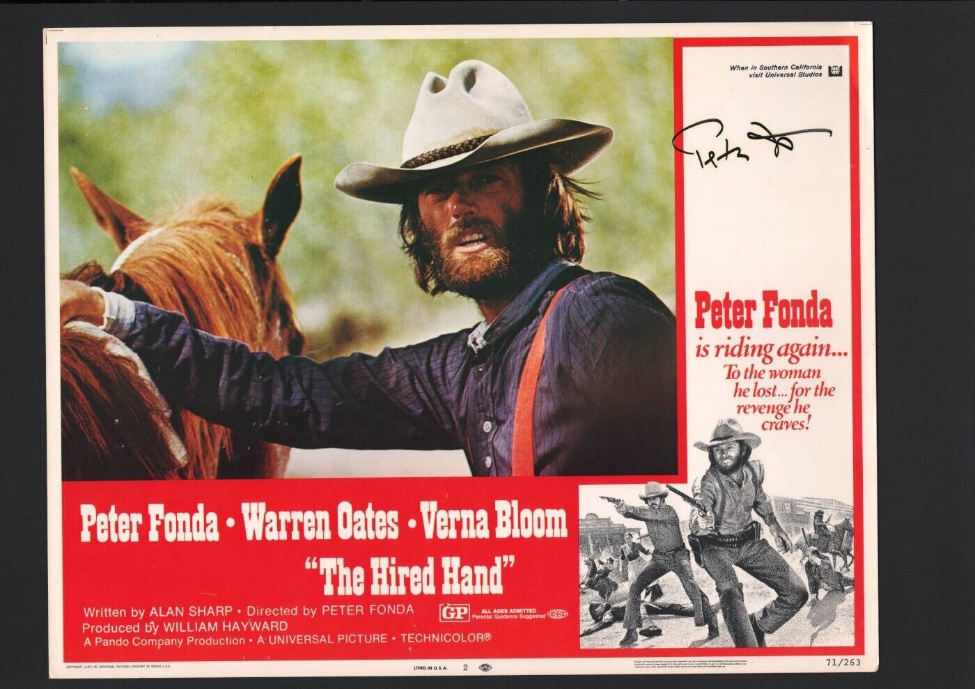 Peter Fonda - Signed Autograph Lobby Card - The Hired Hand