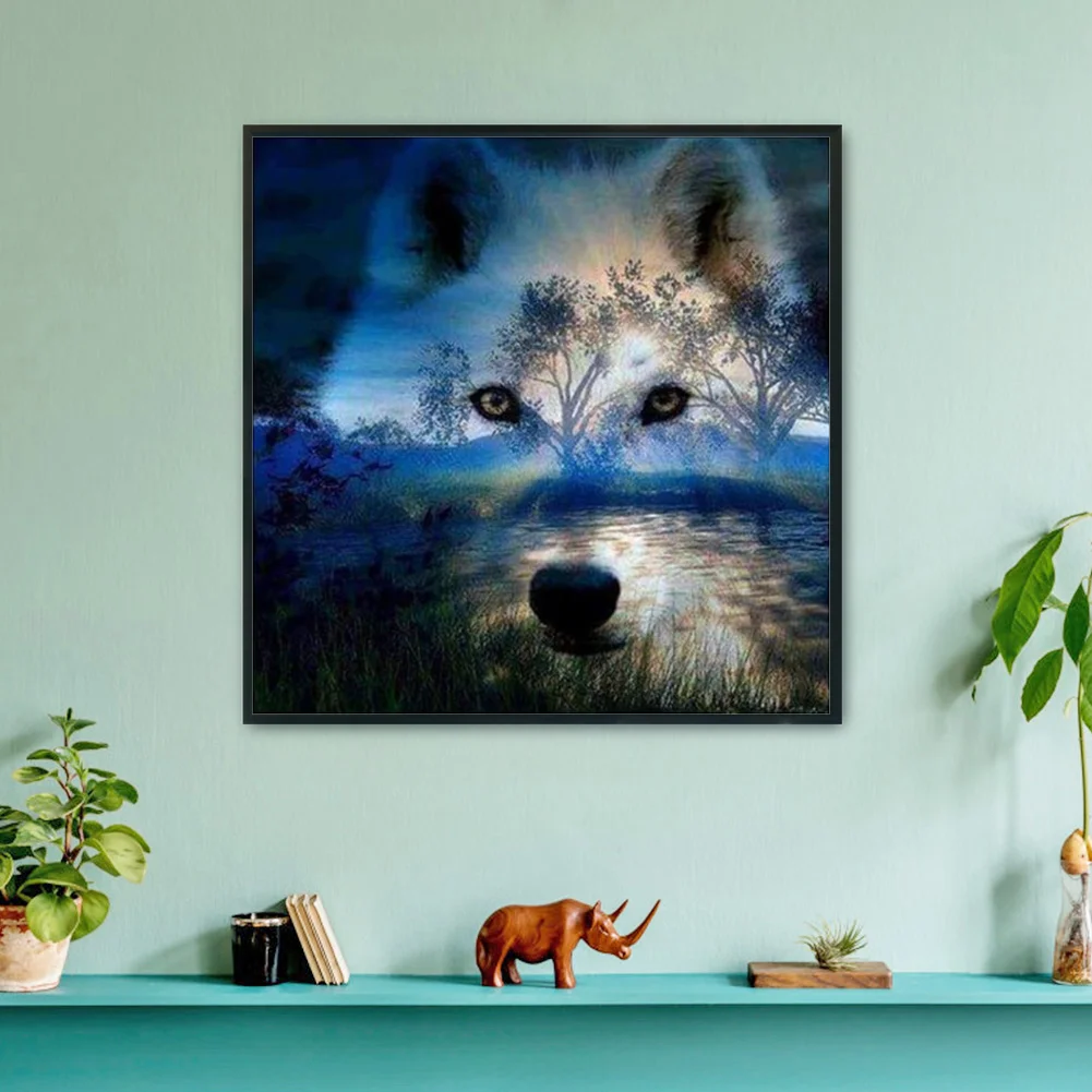 11CT Stamped Cross Stitch - Wolf(Canvas|50*50CM)